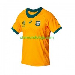 Camisola Rugby Austrália Homem Equipamento Primeiro RWC 2023 Manga Curta